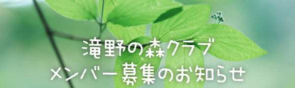 滝野の森クラブ　メンバー募集のお知らせ